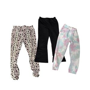 Trendy Kids' Leggings Set - Animal Print, Black, Tie-Dye
